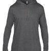 Anvil adult fashion basic long sleeve hooded tee - Heather Dark Grey