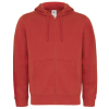 B&C Mens Hooded Full Zip- Red