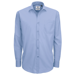 B&C Men's Smart Long Sleeve Shirt - Business Blue