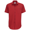 B&C Men's Smart Short Sleeve Shirt - Deep Red