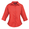 Women's Premier 3/4 Sleeve Poplin Blouse - Red