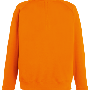 Fruit of the Loom Lightweight Zip Neck Sweatshirt - Orange