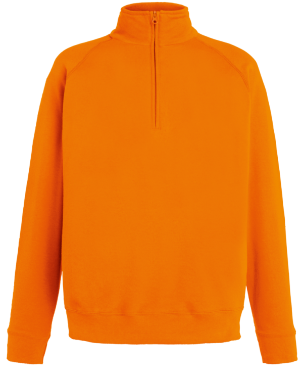 Fruit of the Loom Lightweight Zip Neck Sweatshirt - Orange