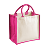 Printers Midi Jute Tote Bag - Fuchsia